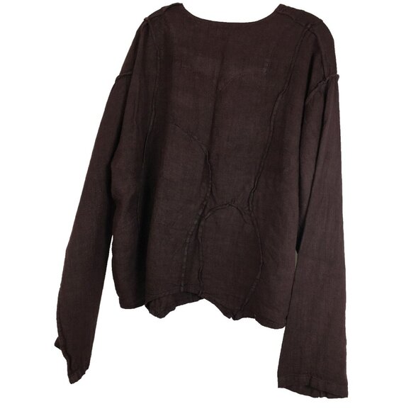 Sz 1 NWT $281 Cynthia Ashby 1997 Vine Jacket Linen in Daqueri Snap Front - Picture 2 of 3